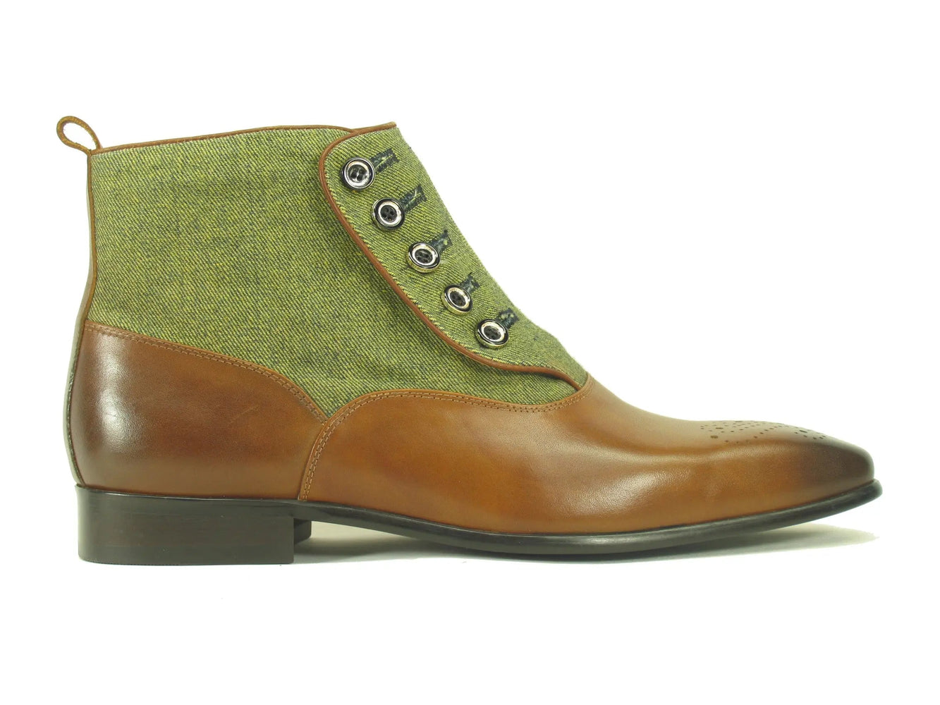 Carrucci Calfskin Button Up Slip-On Boot