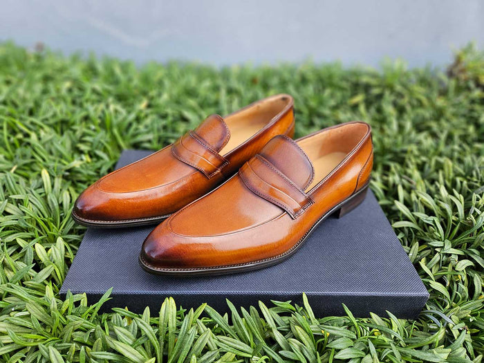 Calfskin Modern Classic Penny Loafer Carrucci