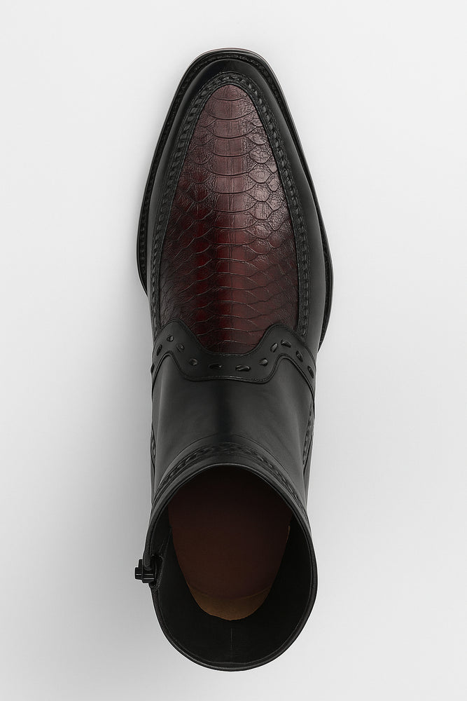 Botin Avestruz Pata con Venado Punta Europea LAB-76BF0518