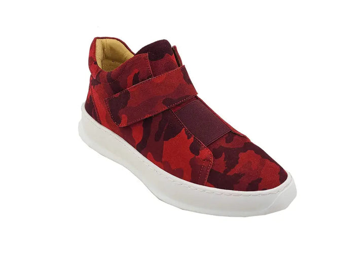 Carrucci Camouflage Printed Suede Sneakers
