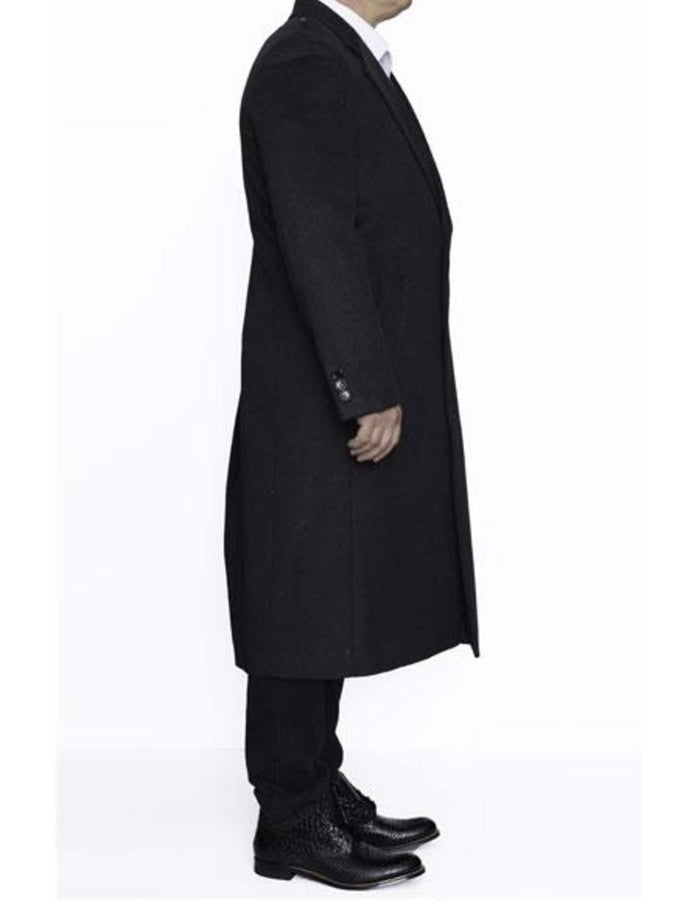 Wool Coat | Long Charcoal Gray Overcoat | Full Length Winter Dress Coat