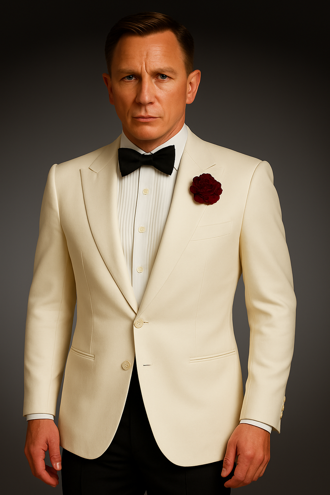 James Bonds Dinner Jackets - Snow Ivory Tuxedo Jacket