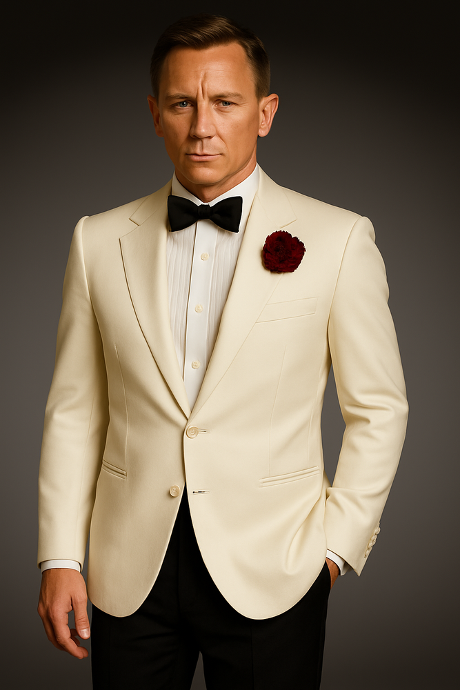 James Bonds Dinner Jackets - Snow Ivory Tuxedo Jacket