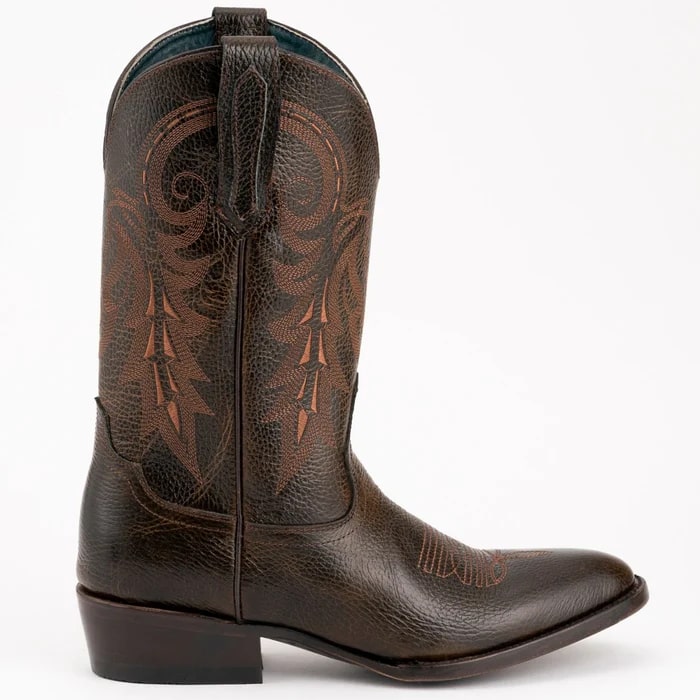 Men's Ferrini Remington Western Cowboy Boots - Handcrafted Leather Chocolate Brown Round Toe