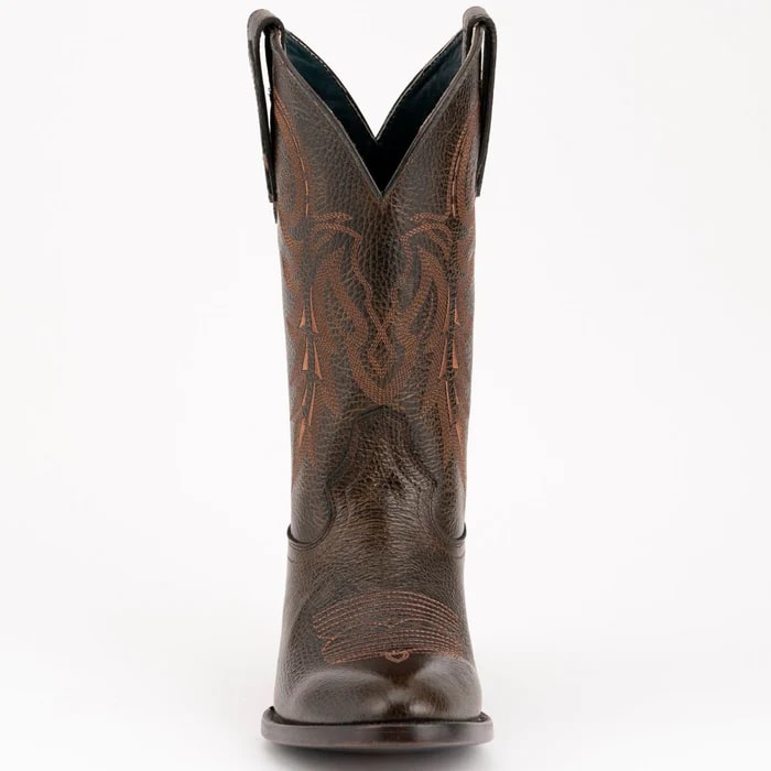 Men's Ferrini Remington Western Cowboy Boots - Handcrafted Leather Chocolate Brown Round Toe