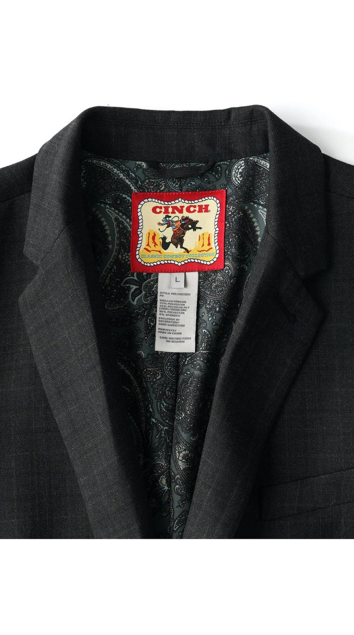 Cinch Men's Charcoal Grey Western Suit Jacket with Paisley Lining