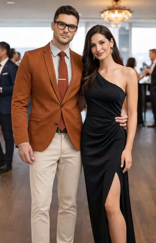 Cognac ~ Rust ~ Copper Color Burnt orange Men's 2 Buttons Blazer ~ Sport Coat Jacket