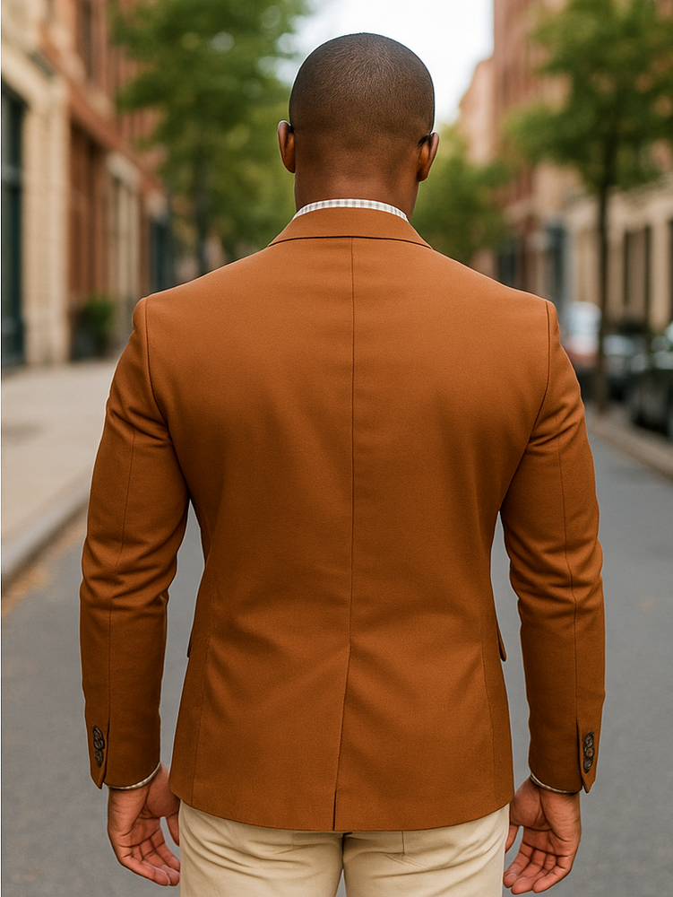 Cognac ~ Rust ~ Copper Color Burnt orange Men's 2 Buttons Blazer ~ Sport Coat Jacket