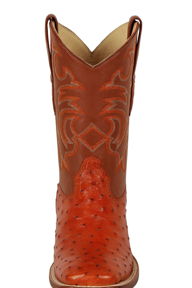 Men's Los Altos Ostrich Skin Wide Square Toe Boots - B