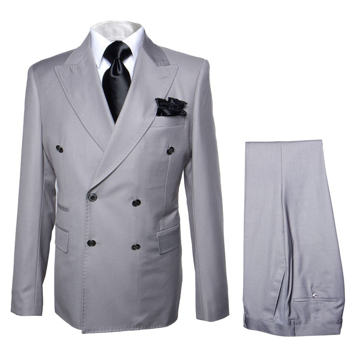 Dove Grey Regent Double-Breasted Power Suit by Rossiman