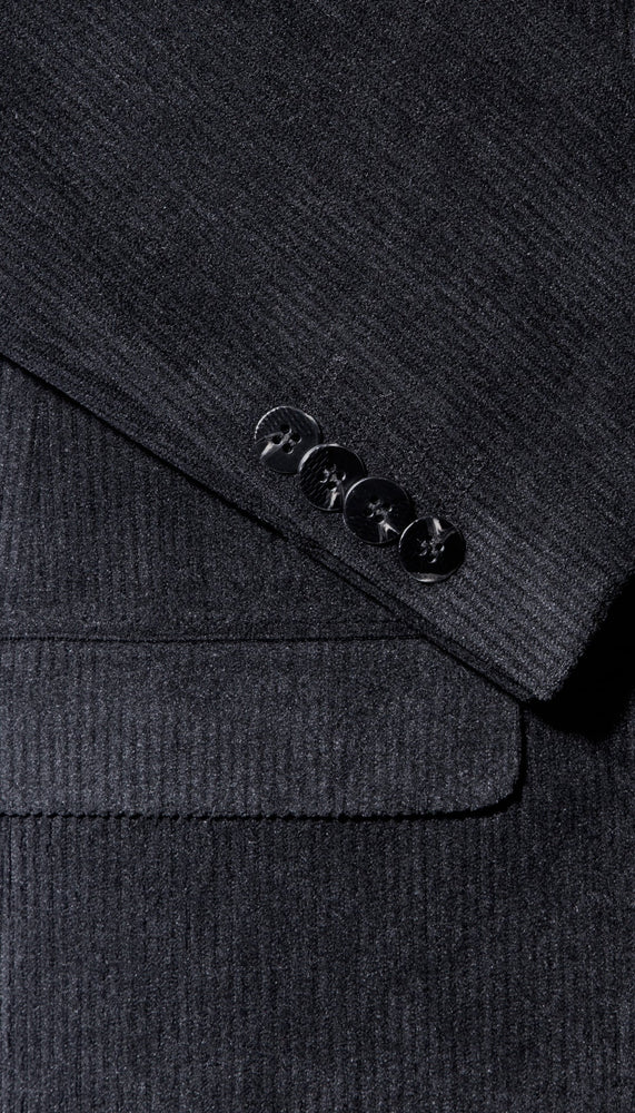 The Cordell Black 2pc Cotton Corduroy Notch Lapel Suit