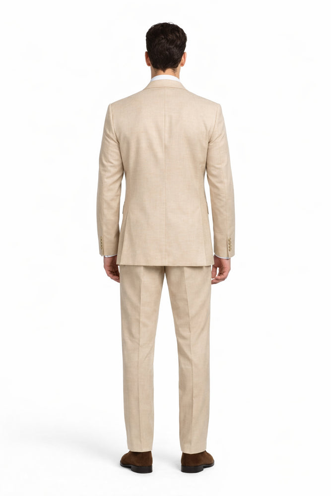 Cream Executive Solid 3-Piece Luxury Suit by Rossiman