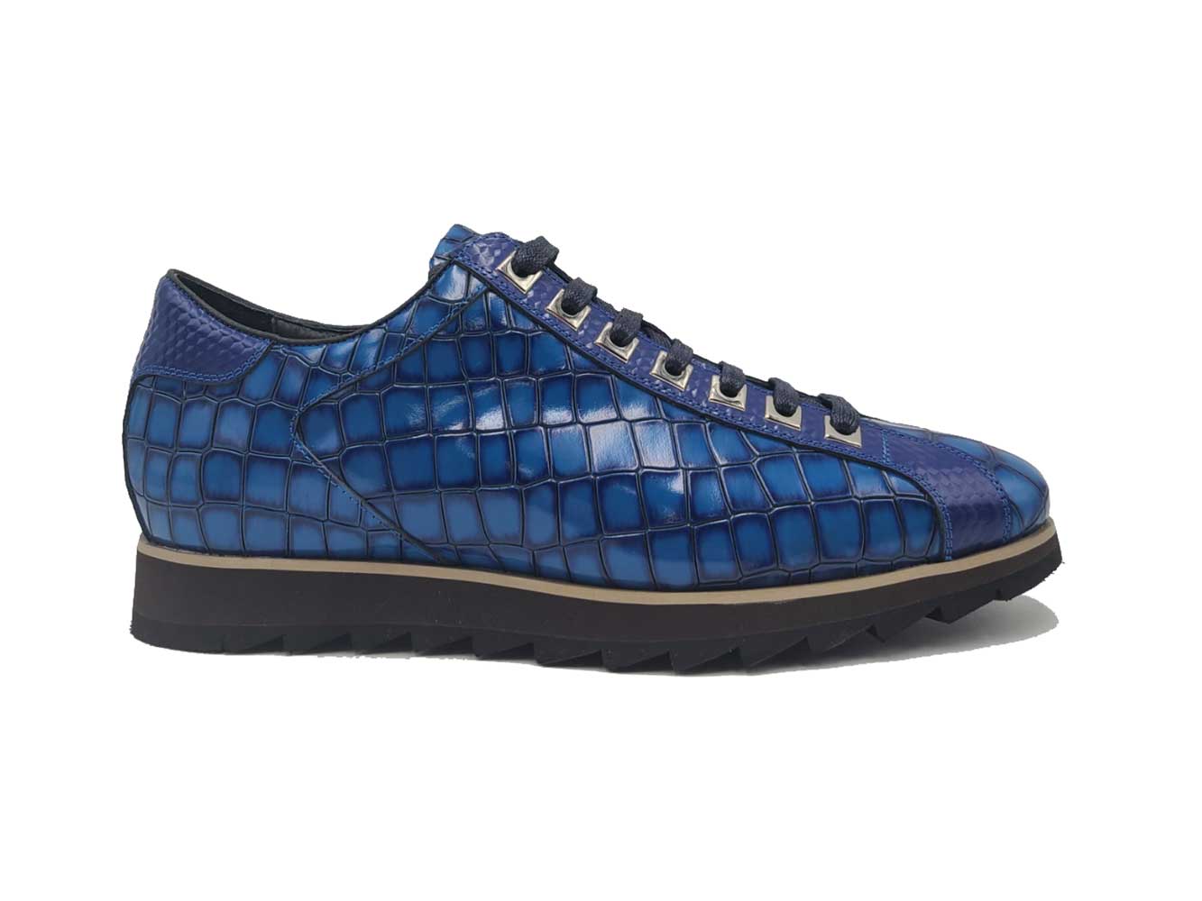 Carrucci Crocodile Embossed Leather Sneaker
