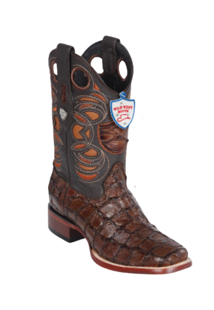 Bota de Pirarucu Original Horma Punta Recortada Wild West