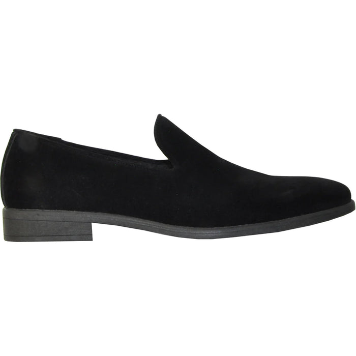 Bravo Mens Vegan Suede Wedding & Prom Slip On Loafer Dress Shoe in Black