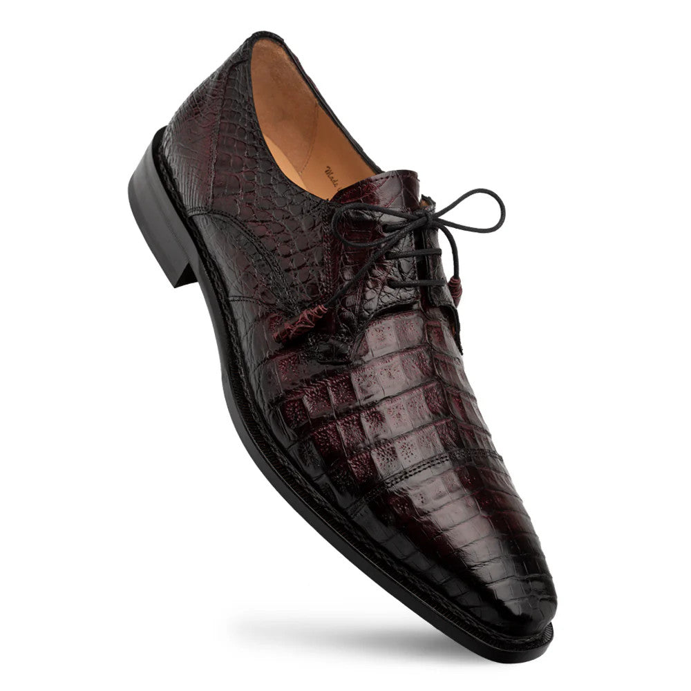 Giovane Crocodile Derby  Burgundy By Mezlan Made In Spain Brand