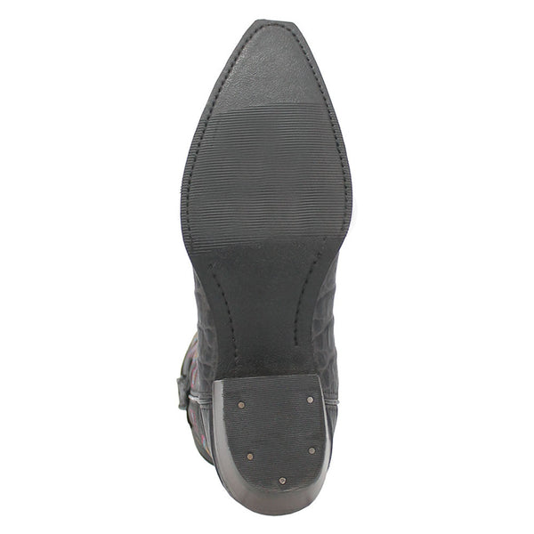 Dingo Black Gator Print Snip Toe Cowboy Boot