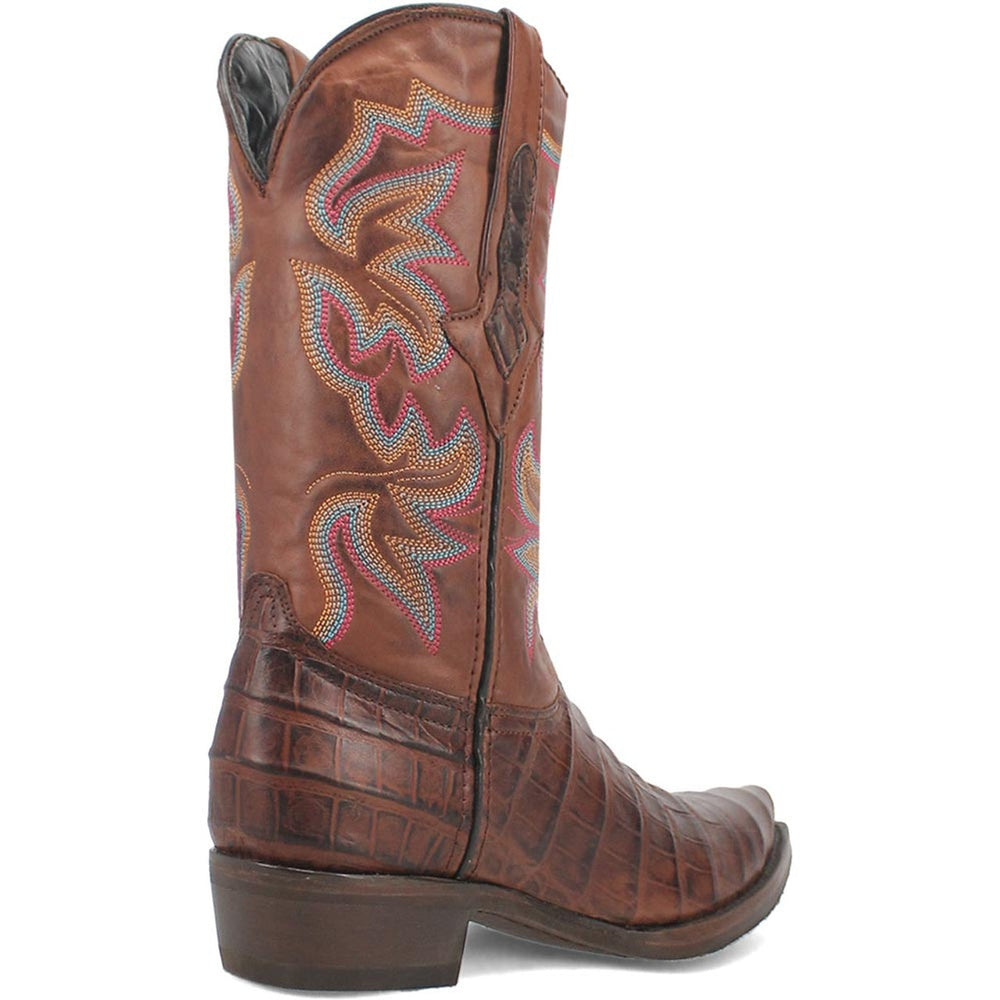 Dingo Brown Gator Print Snip Toe Cowboy Boot