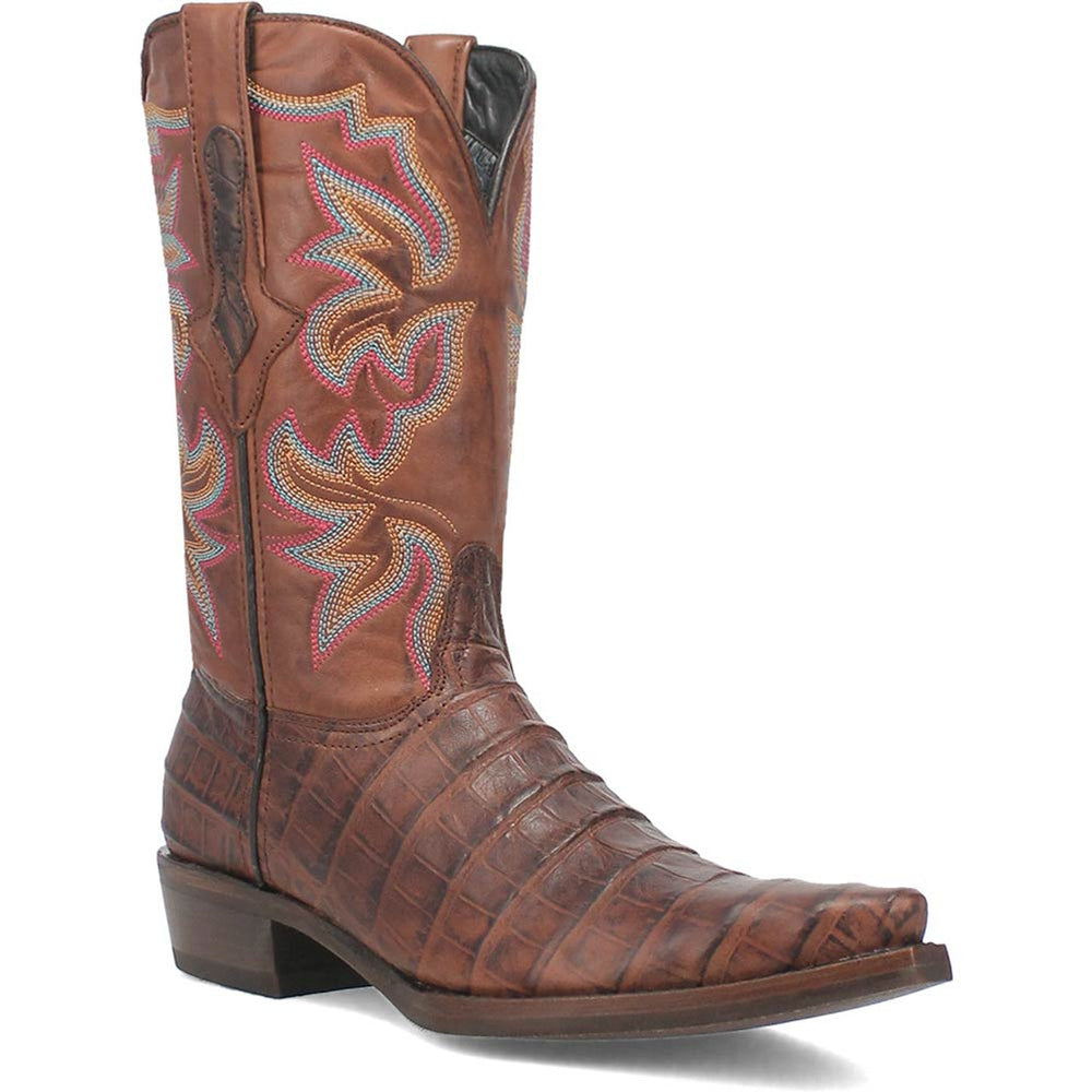 Dingo Brown Gator Print Snip Toe Cowboy Boot