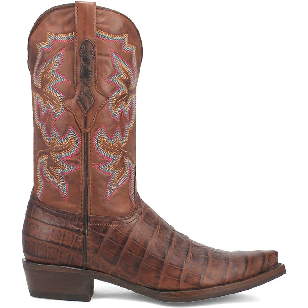 Dingo Brown Gator Print Snip Toe Cowboy Boot