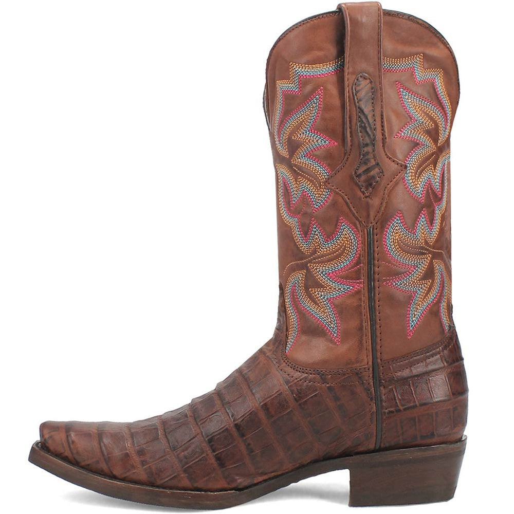 Dingo Brown Gator Print Snip Toe Cowboy Boot