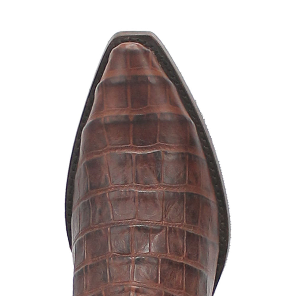 Dingo Brown Gator Print Snip Toe Cowboy Boot