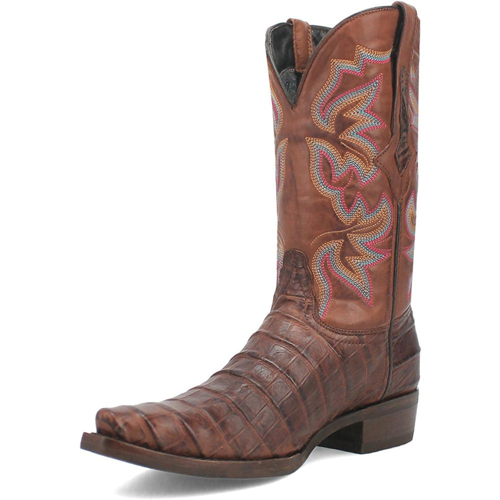 Dingo Brown Gator Print Snip Toe Cowboy Boot
