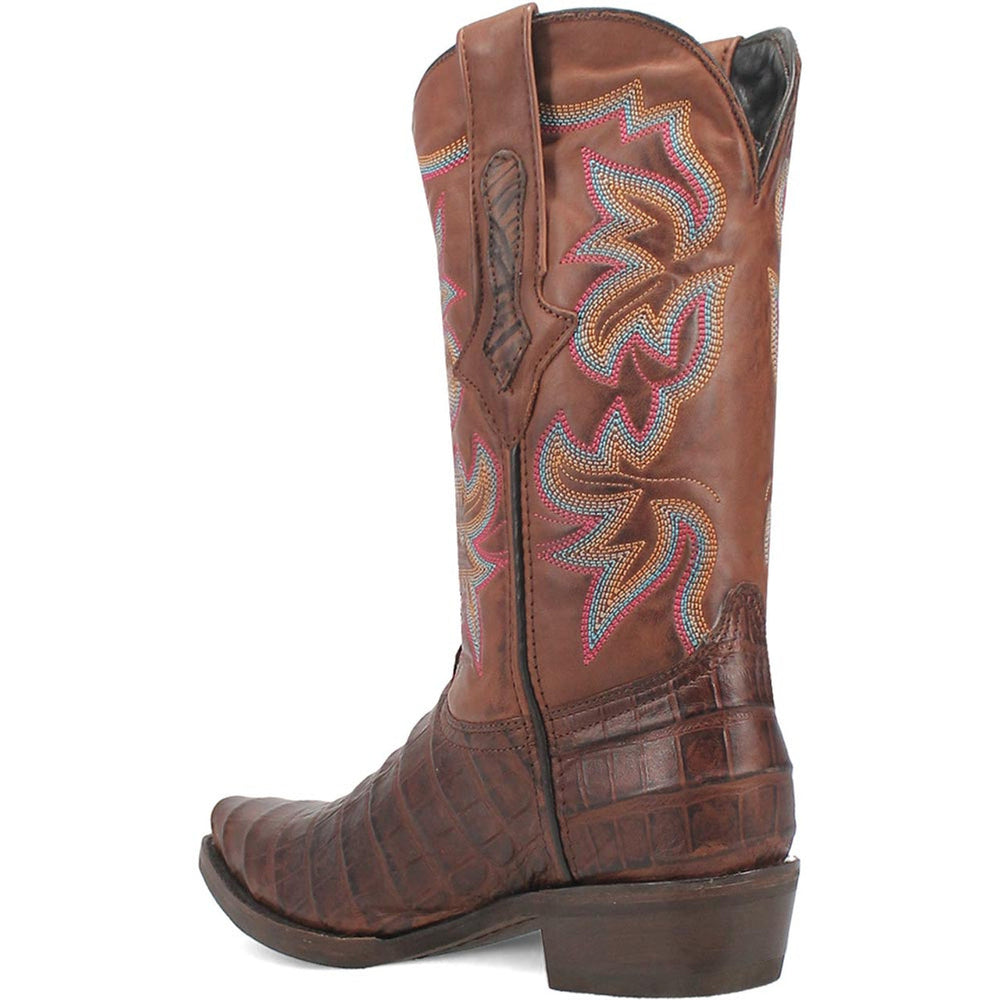 Dingo Brown Gator Print Snip Toe Cowboy Boot