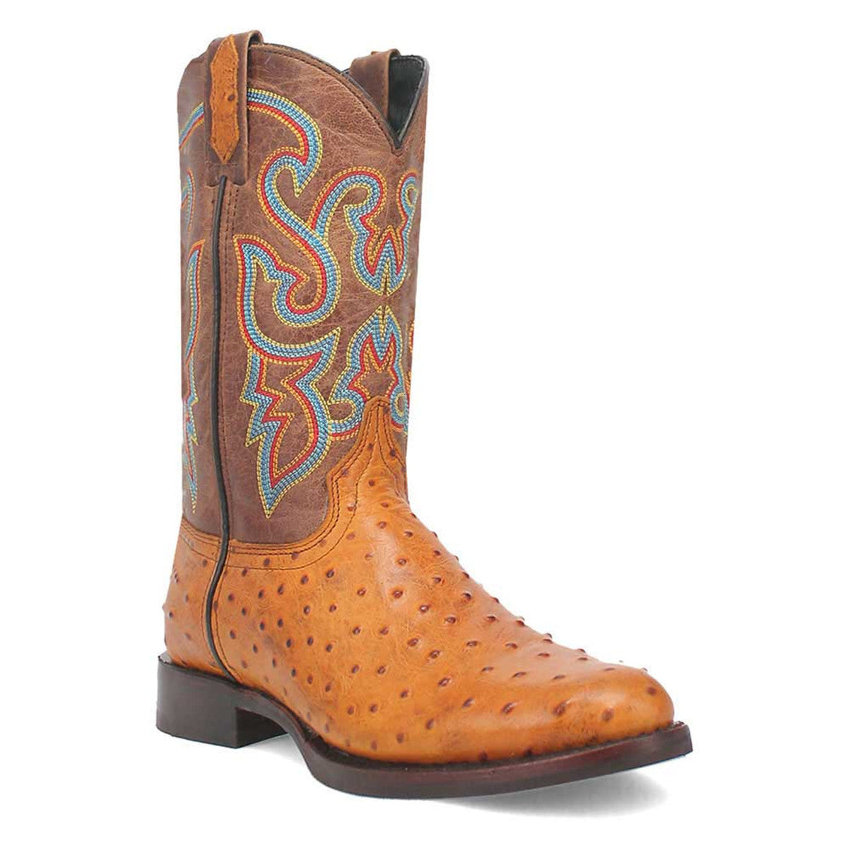 Brown Ostrich Print Boots main image 1