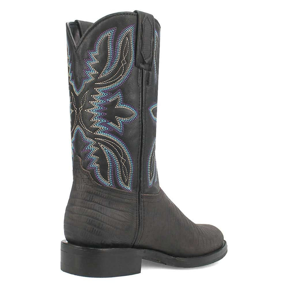 Dingo Black Lizard Print Leather Boots