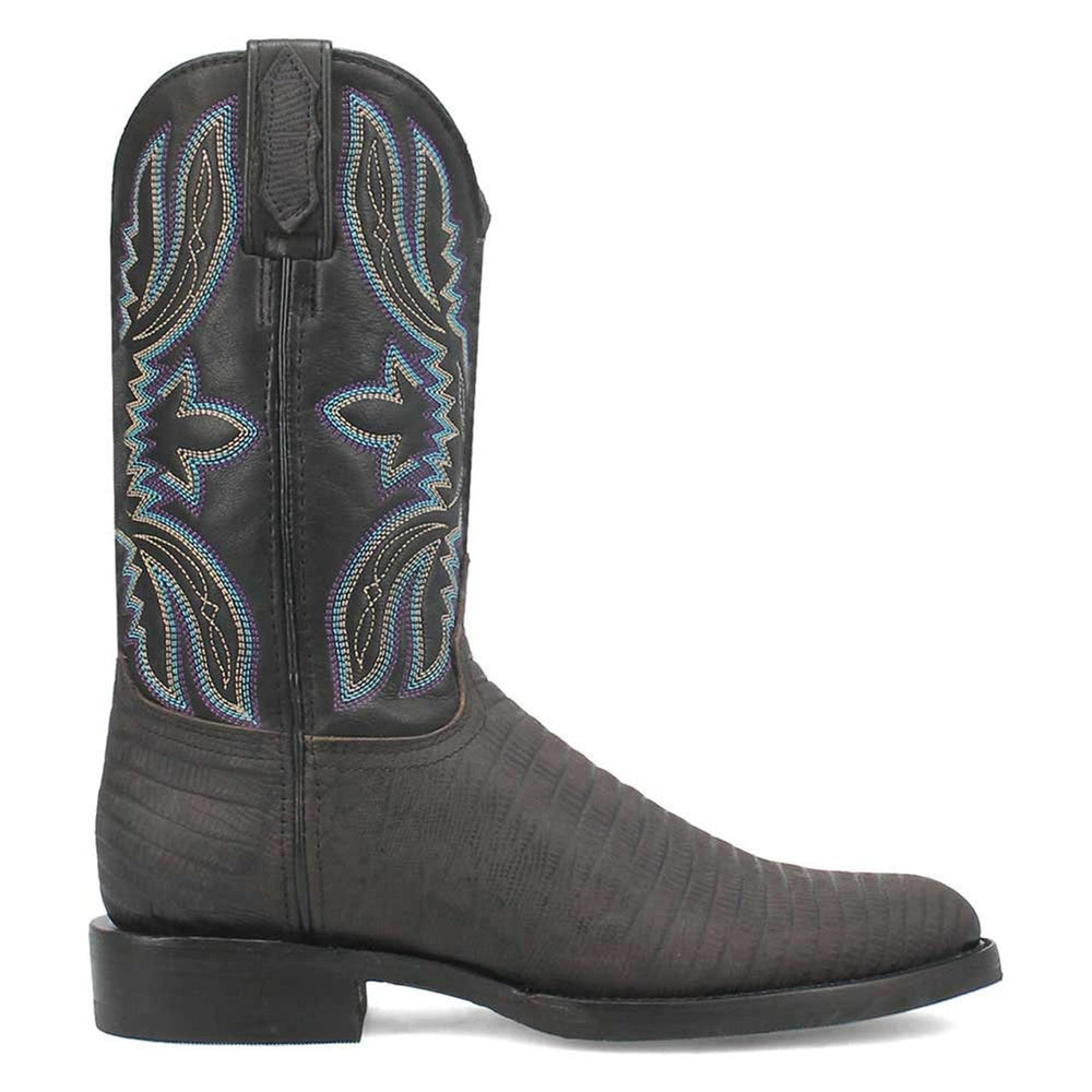 Dingo Black Lizard Print Leather Boots