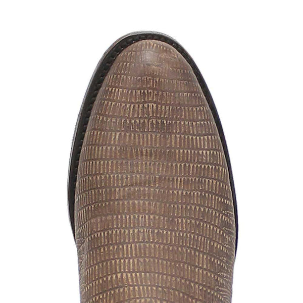 Dingo Cement Lizard Print Snip Toe Leather Boots