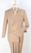 Mens Classic Double Breasted Luxury Wool Feel Suit in Camel