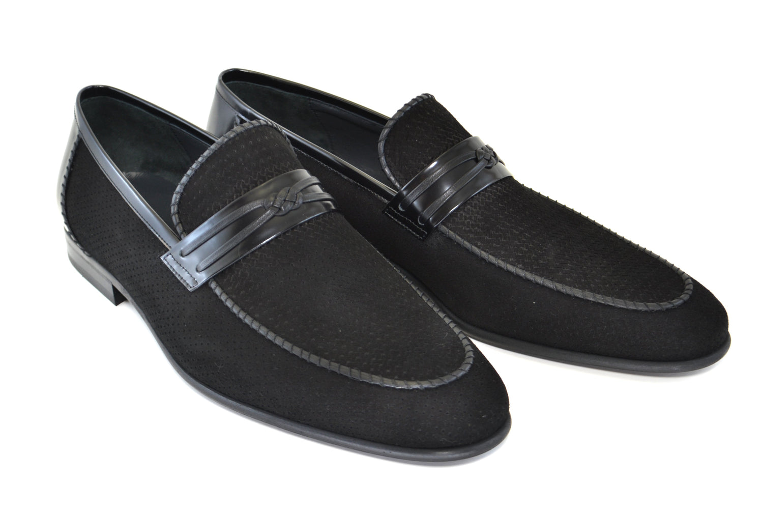 C130-3417HS- Perforated Suede- Black