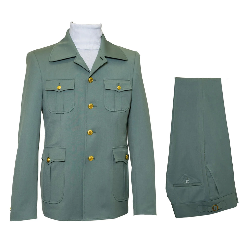 Rossiman Men’s Mint Green Seersucker Suit – Peak Lapel Summer Formalwear