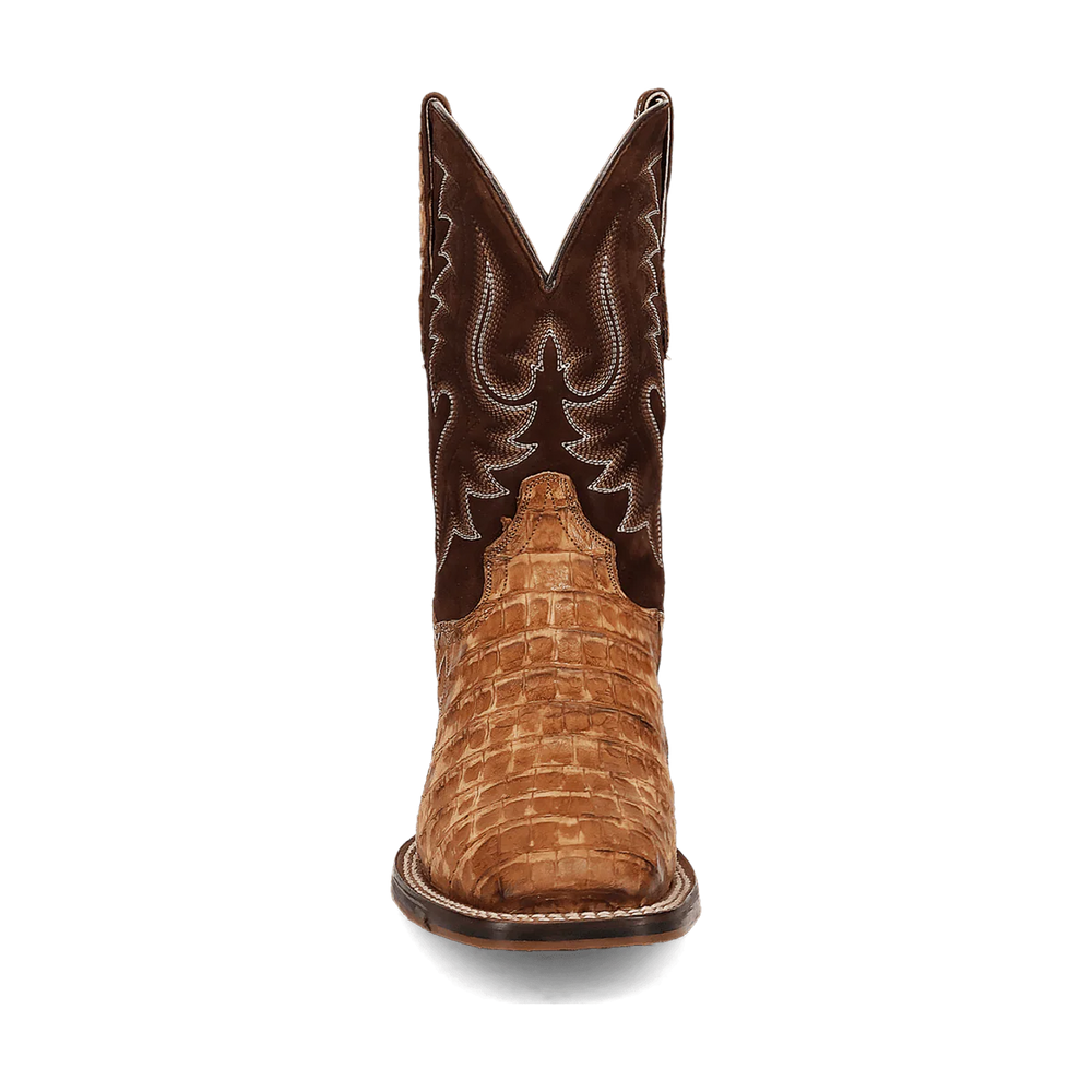 Dan Post Men’s Leon Brass/Brown Caiman Leather Western Boots