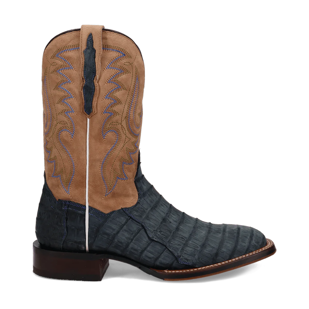 Dan Post Men's Leon Denim & Tan Caiman Square Toe Western Boots