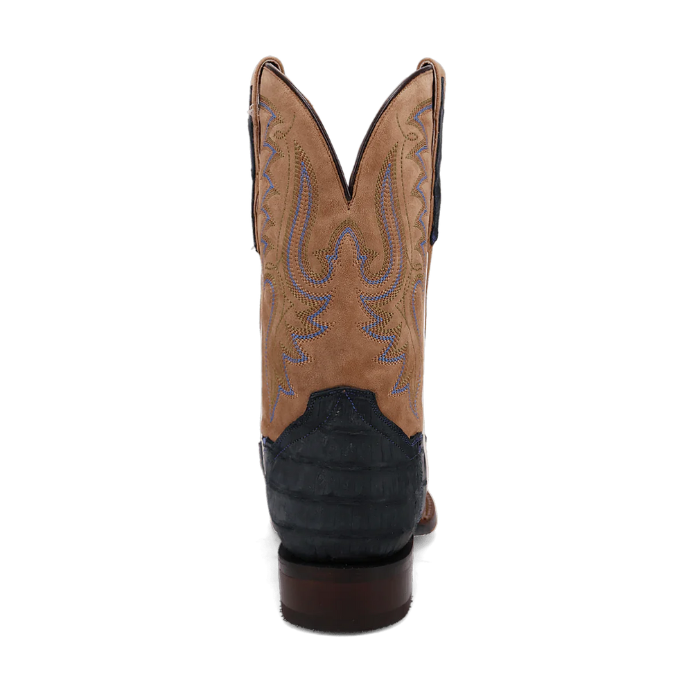 Dan Post Men's Leon Denim & Tan Caiman Square Toe Western Boots