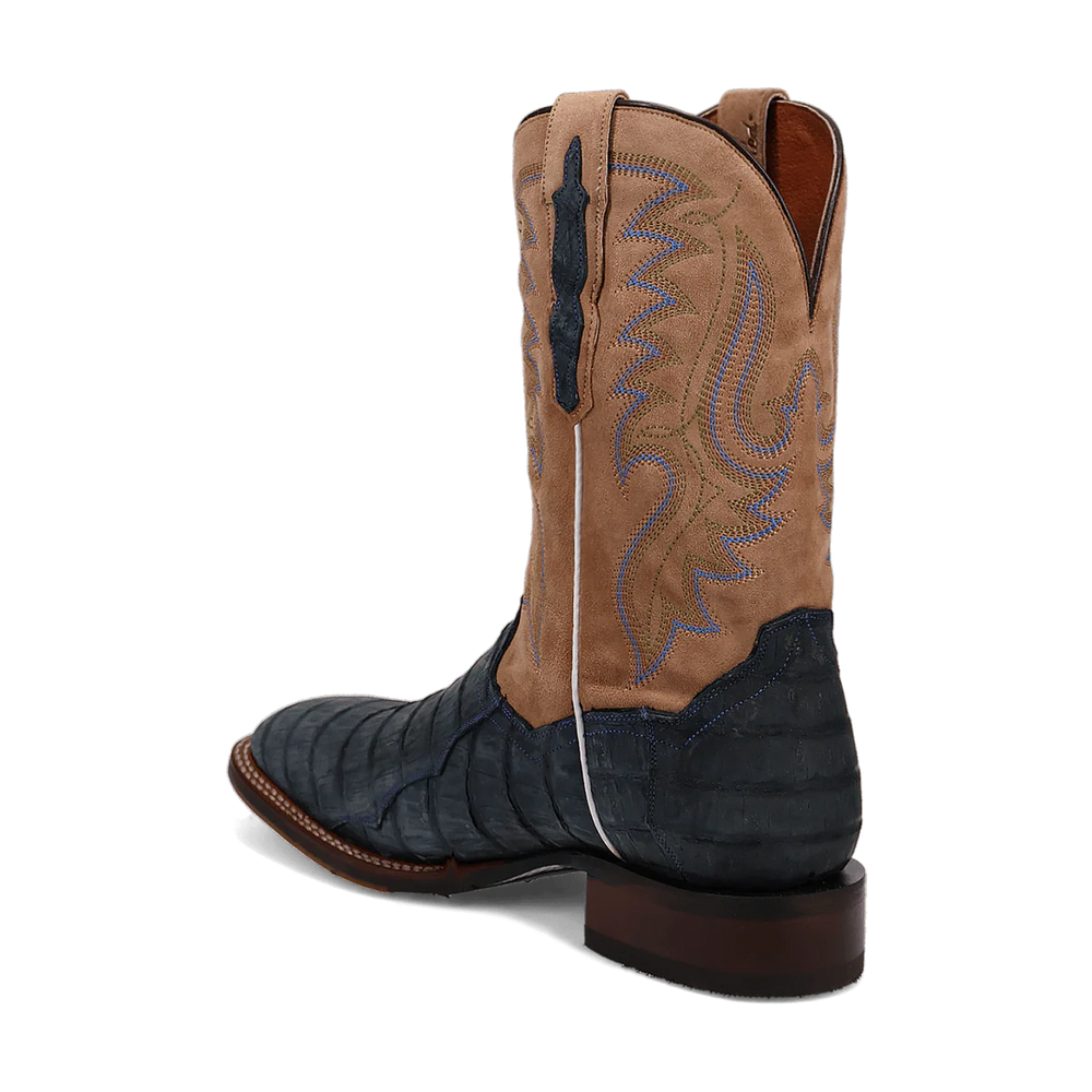 Dan Post Men's Leon Denim & Tan Caiman Square Toe Western Boots