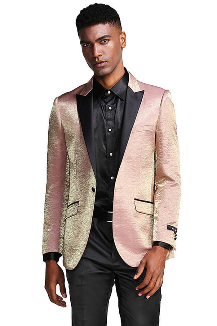 Men's Satin Rose Gold Tuxedo Jacket