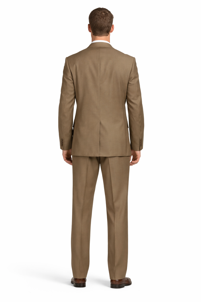 Designer Men's Taupe 2-Button Suit