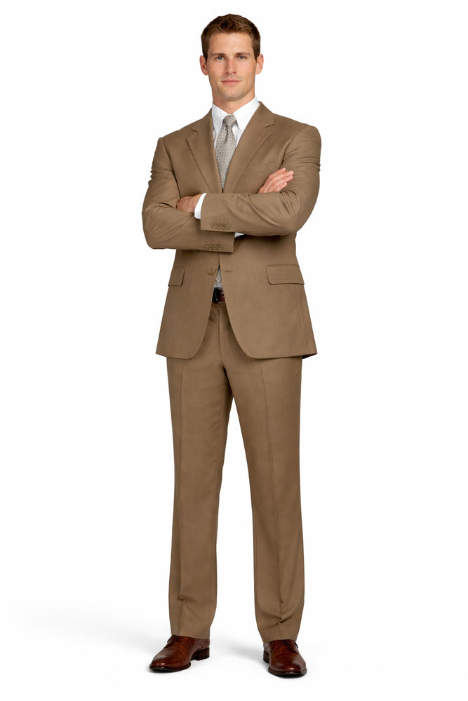 Designer Men's Taupe 2-Button Suit