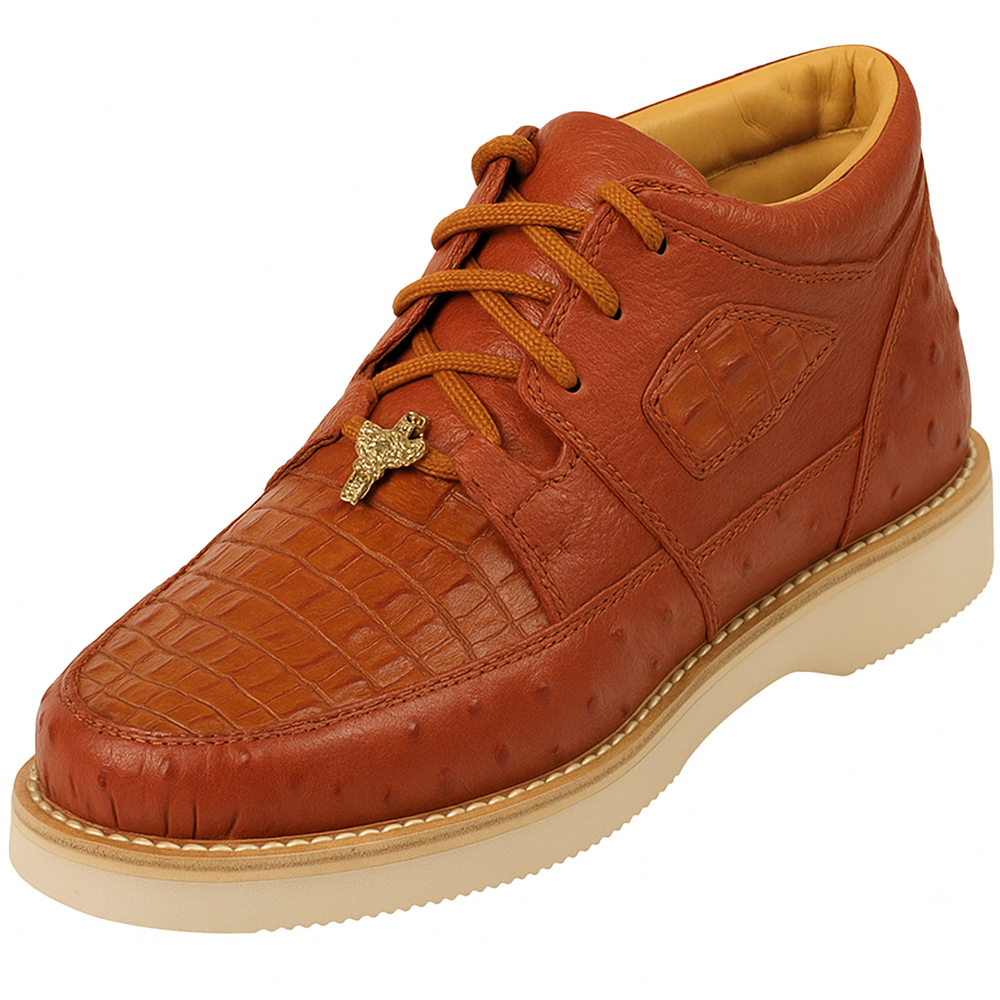 Men's Wild West Boots Caiman and Ostrich Skin Shoe 2ZA050203