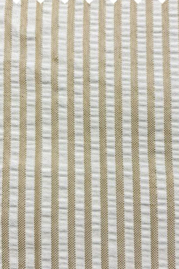 "Modern Fit Men's Seersucker Suit - 2PC Summer Tan Pinstripe"