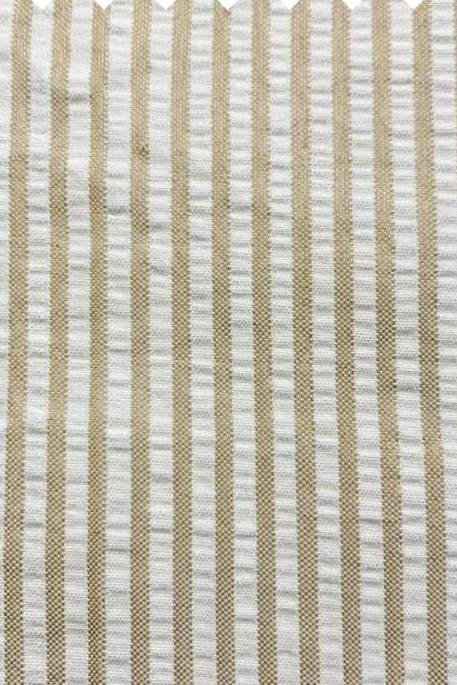 "Modern Fit Men's Seersucker Suit - 2PC Summer Tan Pinstripe"