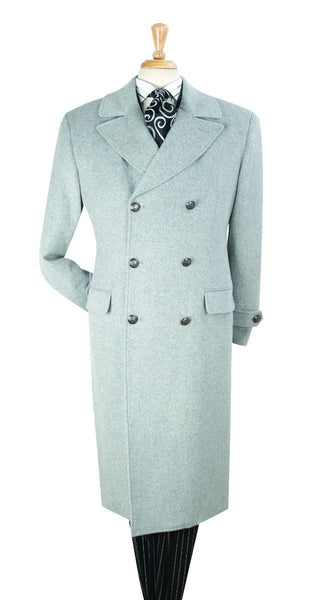 Veno Giovanni Men's Full Length Top Coat Wide Fashion Lapel