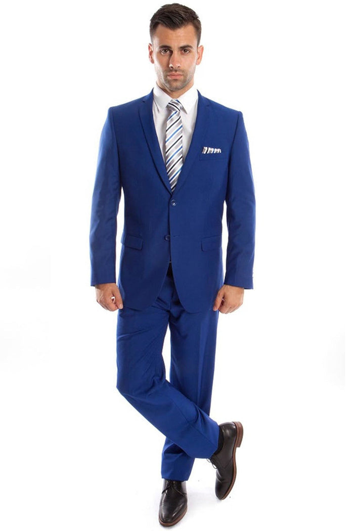 Men's Slim Fit Royal Blue Suit from Tazzio Suits
