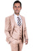 Blush Slim Fit Three Piece Suit with Large Peak Lapel by Stacy Adams - Wedding - Prom