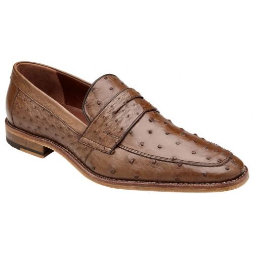 Belvedere Ostrich Quill Belt- Tabac Brown