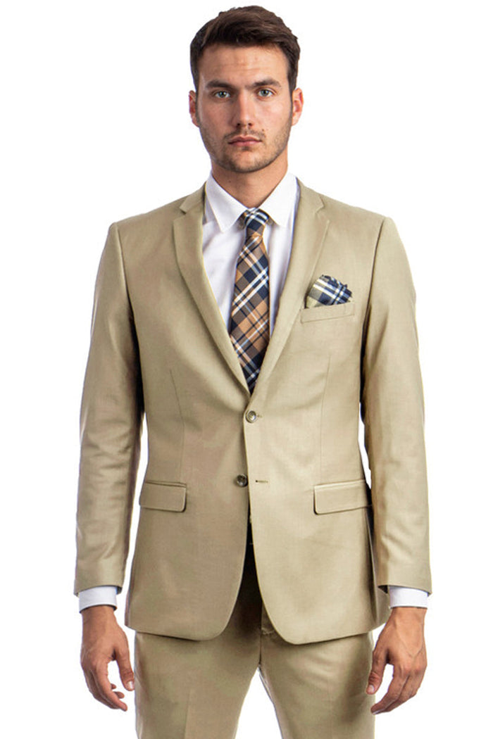 Men's Silver Grey Sharkskin Suit for Formal Events